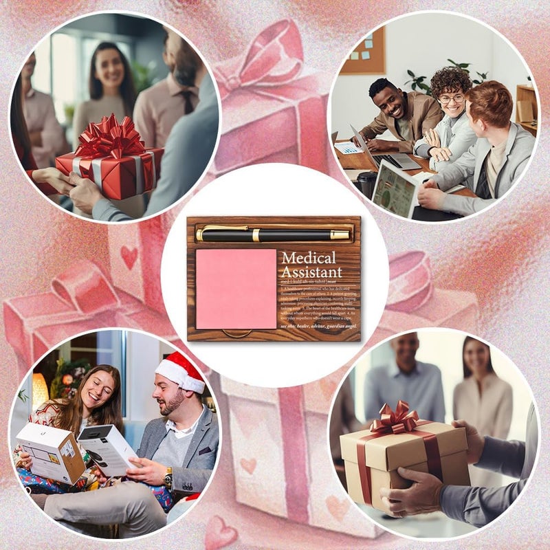 CWGOTC Medical Assistant Gifts for Women, Wooden Sticky Note Pad Holder, Thank You Appreciation Gift for Medical Assistants, Graduation, Birthday, Nurse Week Desk Decor YCB54 - Image 5